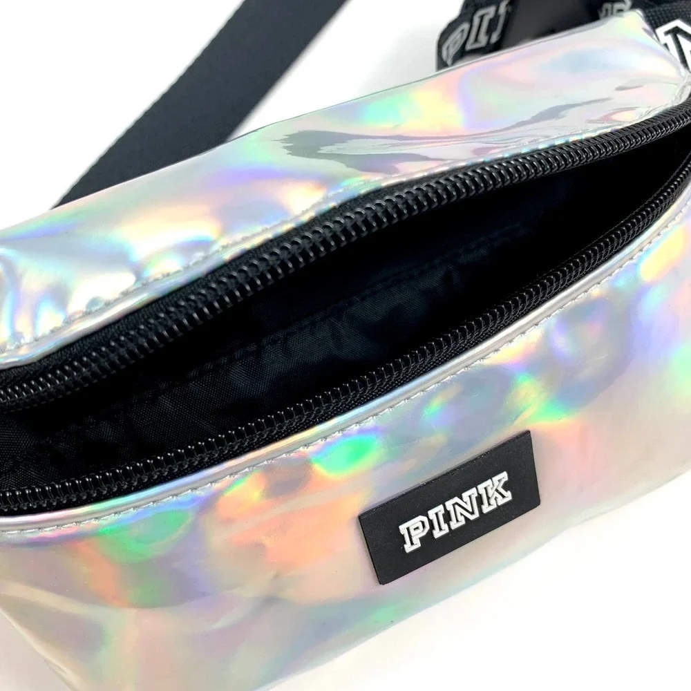 VICTORIA'S SECRET PINK iridescent holographic silver fanny pack - Picture 4 of 6